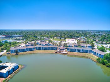Aerial view of a lake